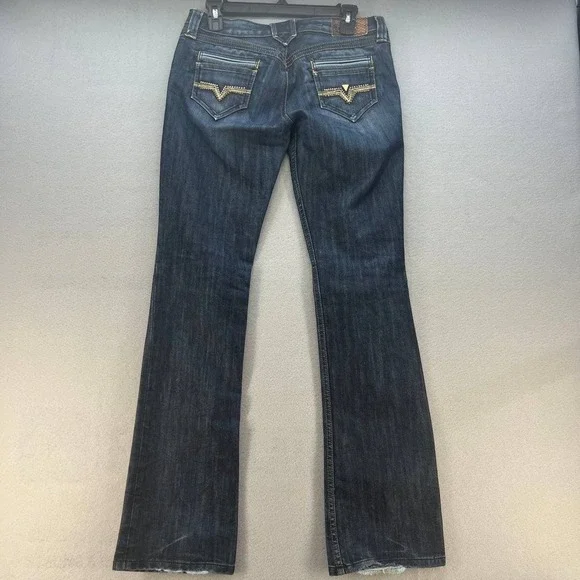 Guess Premium Women's Bootcut Embellished Denim Jeans Size 27 Low Rise - Picture 9 of 16